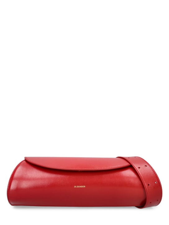 Jil Sander: Petit sac porté épaule en cuir Cannolo - Cranberry - women_0 | Luisa Via Roma