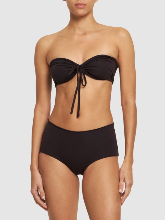 Isole & Vulcani: Seamless cotton jersey bikini - Dark Brown - women_1 | Luisa Via Roma