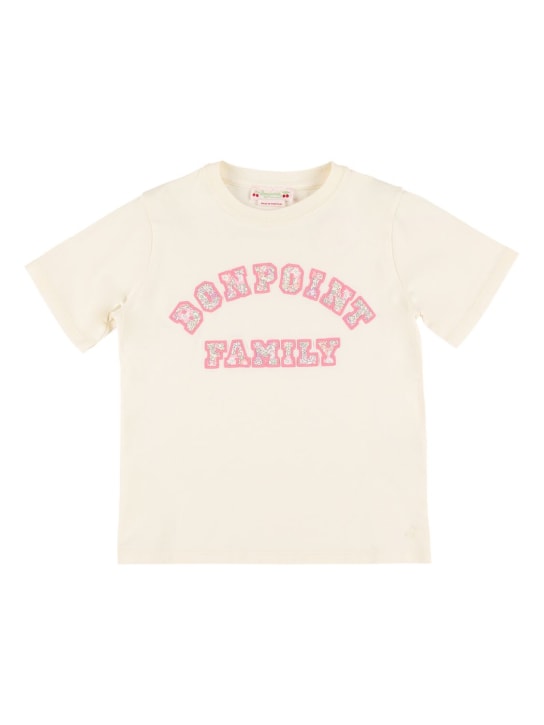 Bonpoint: Camiseta de algodón con logo - kids-girls_0 | Luisa Via Roma
