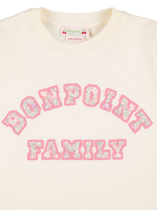 Bonpoint: Cotton logo t-shirt - kids-girls_1 | Luisa Via Roma