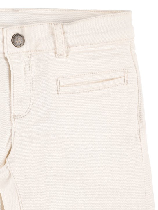 Bonpoint: Jeans in denim di cotone stretch - Bianco - kids-girls_1 | Luisa Via Roma