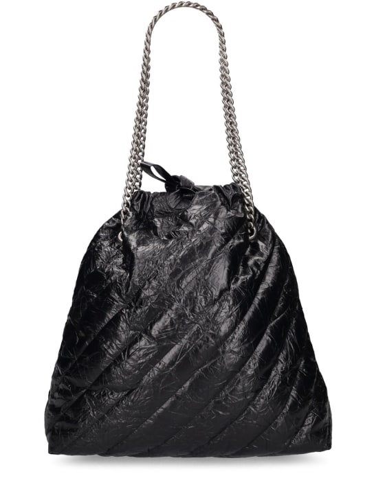 Balenciaga: Medium Tote Crush キルテッドレザーバッグ - ブラック - women_4 | Luisa Via Roma