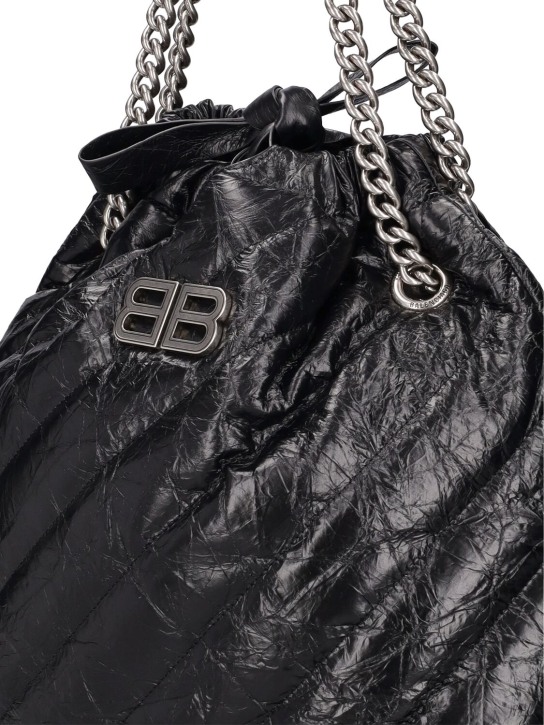Balenciaga: Medium Tote Crush キルテッドレザーバッグ - ブラック - women_3 | Luisa Via Roma