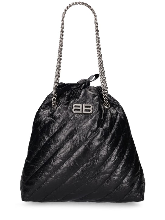Balenciaga: Medium Crush quilted leather tote bag - Black - women_0 | Luisa Via Roma
