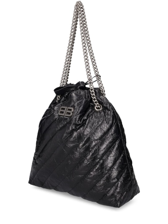 Balenciaga: Medium Tote Crush キルテッドレザーバッグ - ブラック - women_2 | Luisa Via Roma