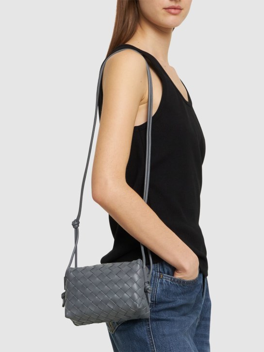 Bottega Veneta: Mini Loop leather shoulder bag - Thunder - women_1 | Luisa Via Roma