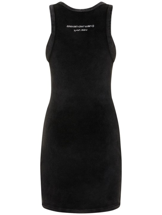 Alexander Wang: Embellished cotton blend tank mini dress - Black - women_4 | Luisa Via Roma