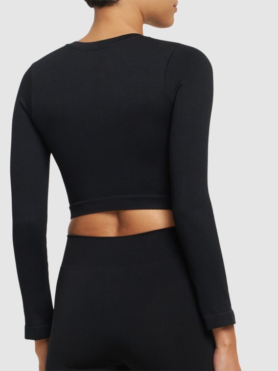 Prism Squared: Evoke ribbed crop top - Black - women_2 | Luisa Via Roma