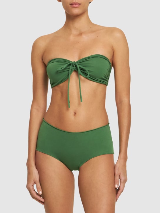 Isole & Vulcani: Bikini de jersey de algodón sin costuras - Verde - women_1 | Luisa Via Roma