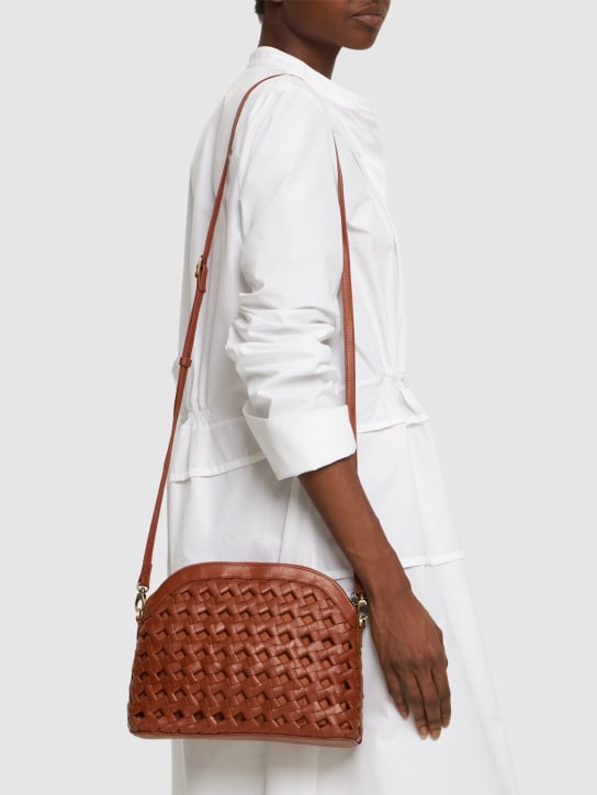 Bembien: Carmen woven leather shoulder bag - Sienna - women_1 | Luisa Via Roma