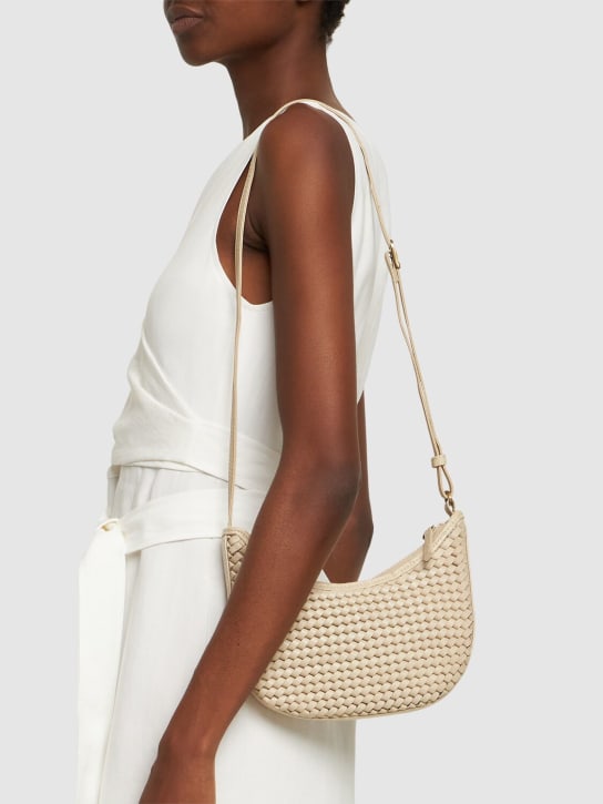 Bembien: Mini Sling handwoven leather bag - Cream - women_1 | Luisa Via Roma