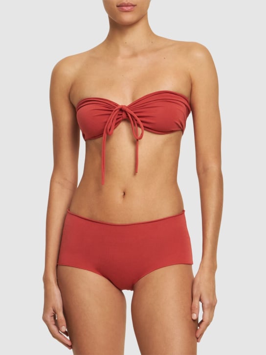 Isole & Vulcani: Bikini en jersey de coton sans coutures - Terracotta - women_1 | Luisa Via Roma