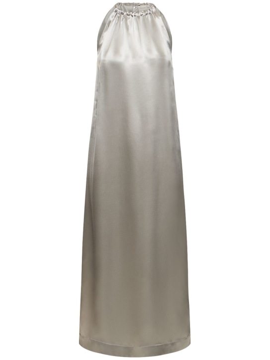 Loulou Studio: Morene silk blend halter neck long dress - Gri - women_0 | Luisa Via Roma