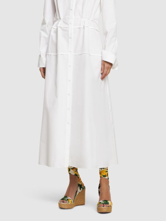 Dolce&Gabbana: 90毫米Lolita绸缎麻底坡跟鞋 - 黄色/绿色 - women_1 | Luisa Via Roma