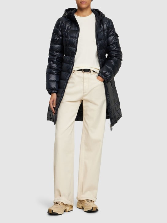 Moncler: Amintore nylon long down jacket - Blue - women_1 | Luisa Via Roma