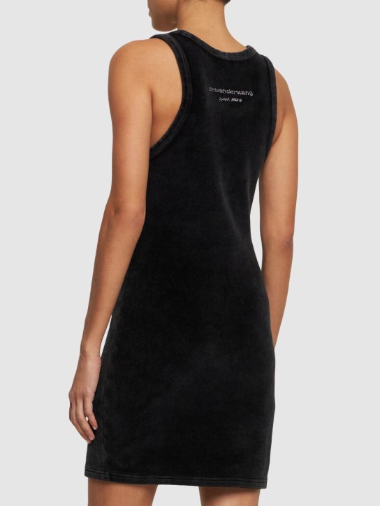 Alexander Wang: Embellished cotton blend tank mini dress - Black - women_2 | Luisa Via Roma