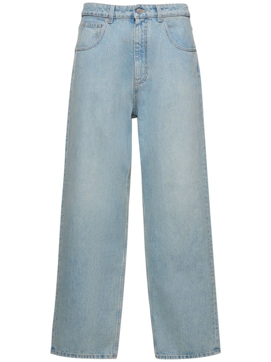 Bally: Jeans dritti in denim di cotone - Blu - men_0 | Luisa Via Roma