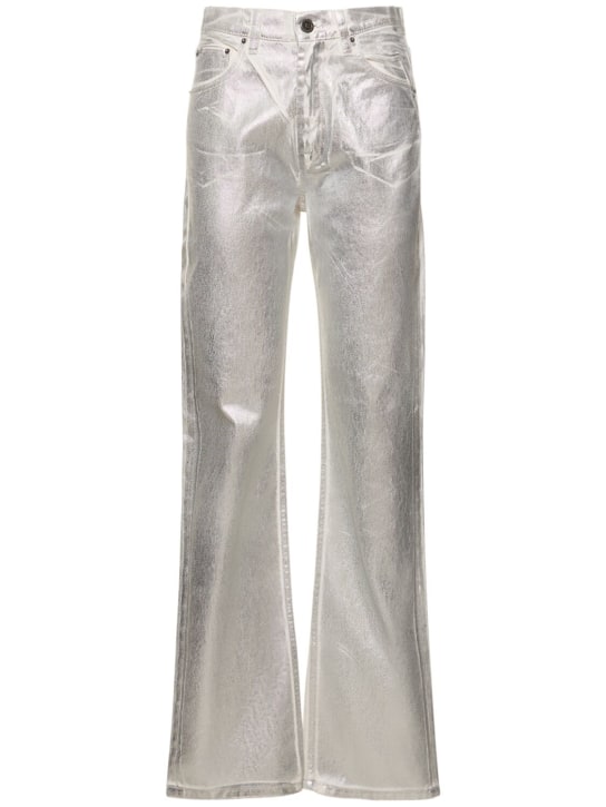 Rotate: Pantaloni in denim spalmato - White Alyssum - women_0 | Luisa Via Roma