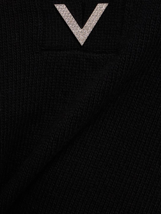 Valentino: Suéter de punto de lana - Negro - women_1 | Luisa Via Roma