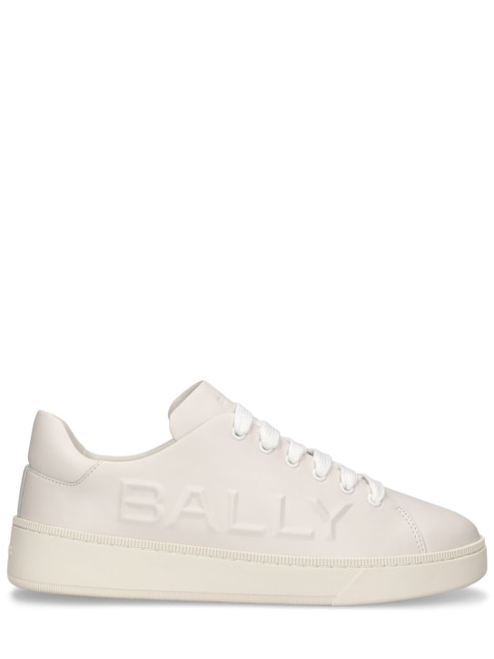 Bally: Reka leather low sneakers - Beyaz - men_0 | Luisa Via Roma