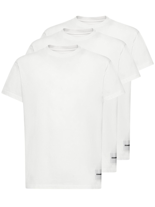 Jil Sander: Pack of 3 plus cotton t-shirts - White - men_0 | Luisa Via Roma