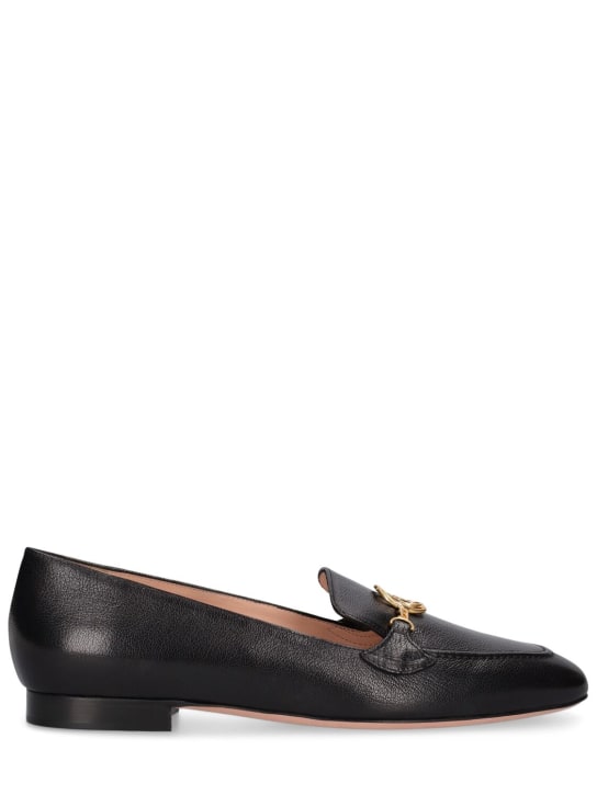 Bally: 10mm Obrien leather loafers - Siyah - women_0 | Luisa Via Roma