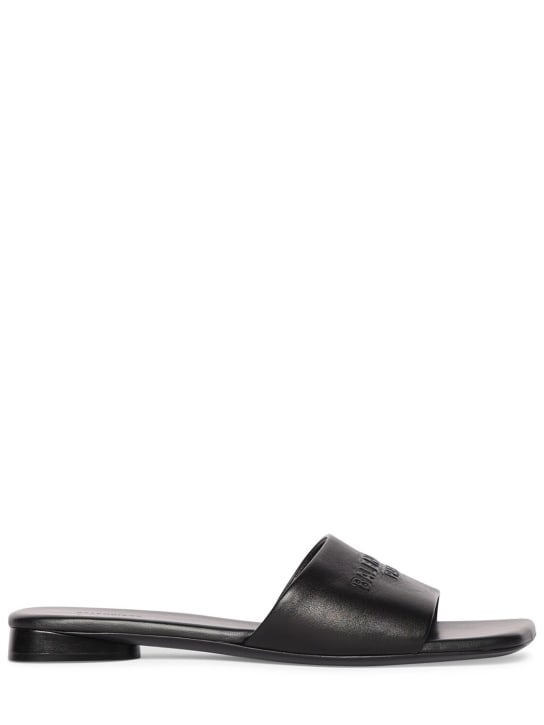 Balenciaga: 10mm Dutyfree shiny leather sandals - Black - women_0 | Luisa Via Roma