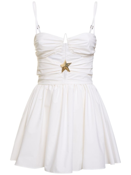 Area: Vestido corto de popelina de algodón - Blanco - women_0 | Luisa Via Roma
