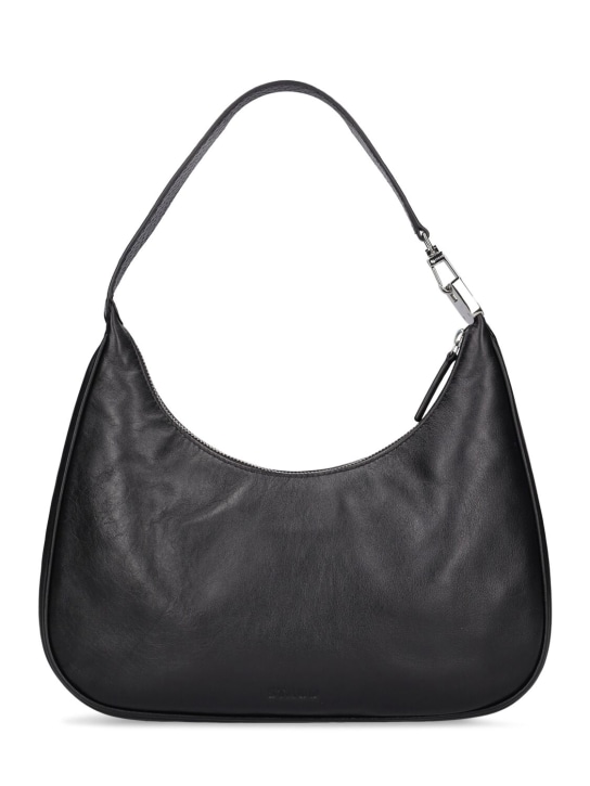 Staud: Sylvie leather shoulder bag - Black - women_0 | Luisa Via Roma