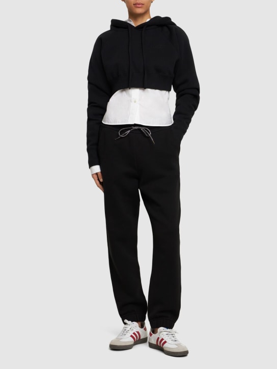 Vivienne Westwood: Embroidered logo jersey sweatpants - Siyah - women_1 | Luisa Via Roma