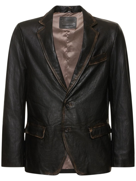 Giorgio Brato: Bleached leather blazer - Black - men_0 | Luisa Via Roma