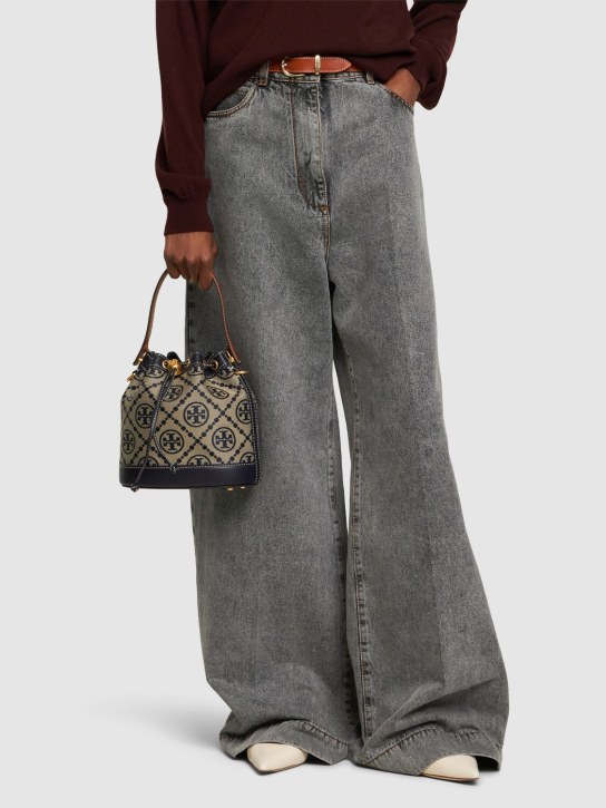 Tory Burch: T Monogram jacquard bucket bag - women_1 | Luisa Via Roma
