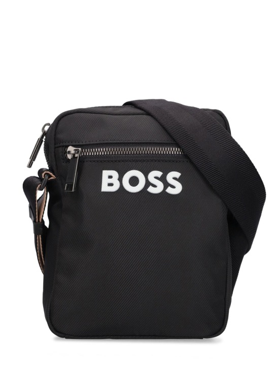 Boss: Borsa Catch con logo - Nero - men_0 | Luisa Via Roma