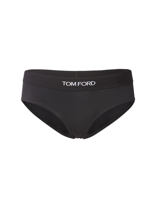 Tom Ford: Lycra signature briefs - Black - women_0 | Luisa Via Roma