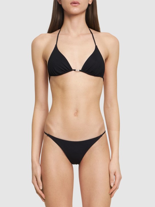Dsquared2: Icon lycra triangle bikini top - Siyah - women_1 | Luisa Via Roma