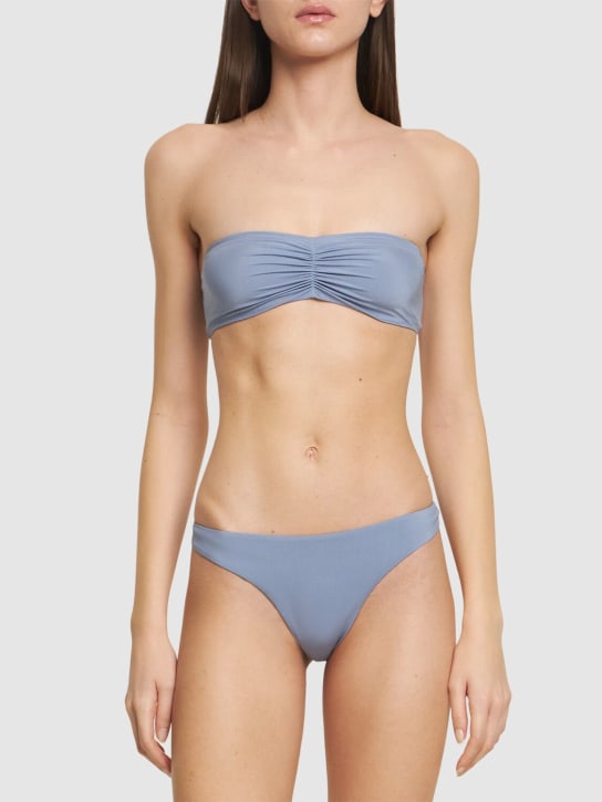 Lido: Bandeau-Bikini mit Druck „Cinquantadue“ - Hellblau - women_1 | Luisa Via Roma