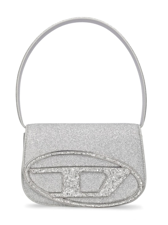 Diesel: 1DR Glittered shoulder bag - Glitter Silver - women_0 | Luisa Via Roma