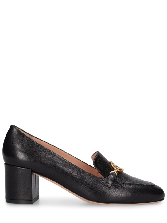 Bally: 50mm Obrien leather loafers - Siyah - women_0 | Luisa Via Roma