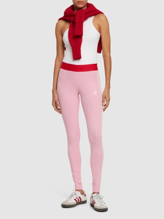 adidas Originals: Knit leggings - Pink - women_1 | Luisa Via Roma
