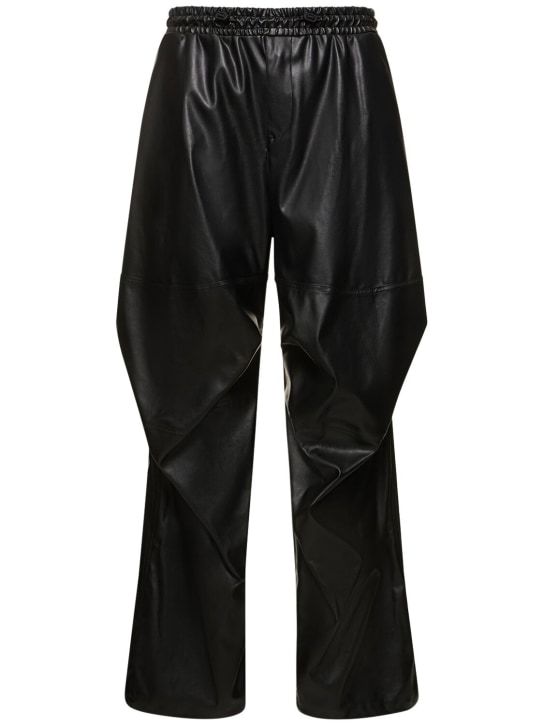 Diesel: Pantalon en simili-cuir Oval-D - Noir - men_0 | Luisa Via Roma