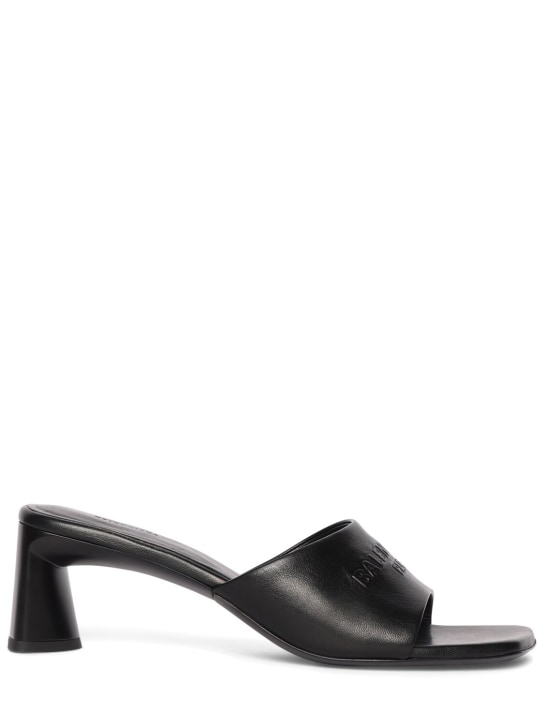 Balenciaga: 60毫米Dutyfree亮面皮革凉鞋 - 黑色 - women_0 | Luisa Via Roma