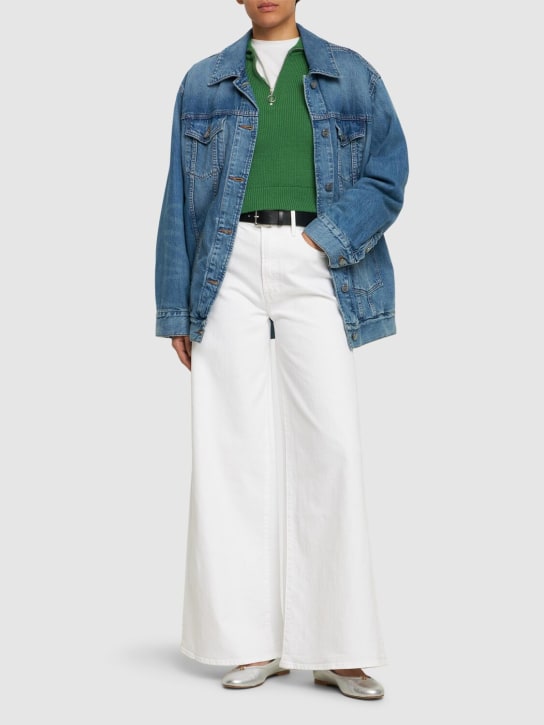 Mother: The Undercover raw cut flared jeans - White - women_1 | Luisa Via Roma