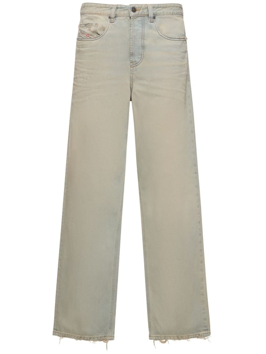 Diesel: D-Macro cotton denim straight jeans - Mavi - men_0 | Luisa Via Roma