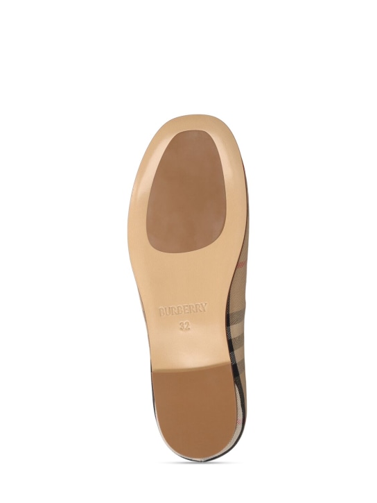 Burberry: Ballerine check / strap - Beige - kids-girls_3 | Luisa Via Roma