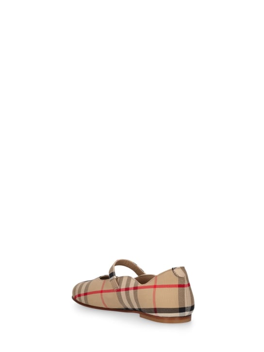 Burberry: Ballerine check / strap - Beige - kids-girls_2 | Luisa Via Roma