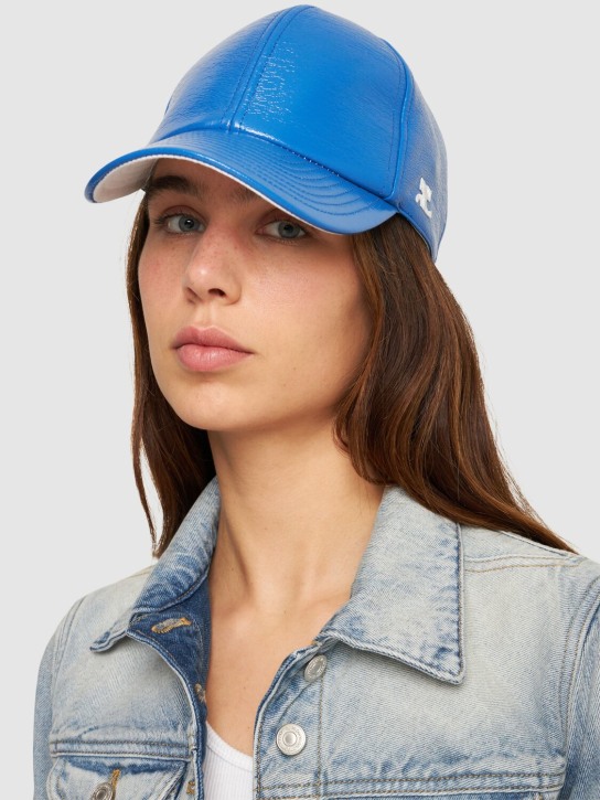 Courreges: Reedition vinyl baseball cap - Blue - women_1 | Luisa Via Roma