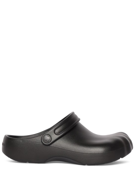 Balenciaga: Sandalias planas de goma 3cm - Negro - men_0 | Luisa Via Roma