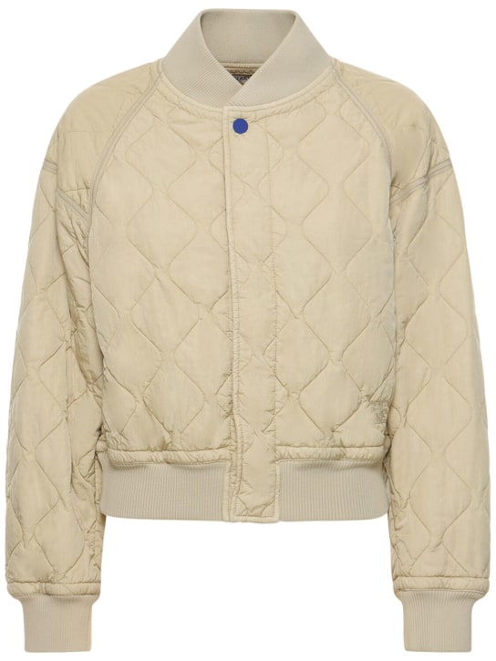 Burberry: Quilted bomber jacket - Beige - women_0 | Luisa Via Roma