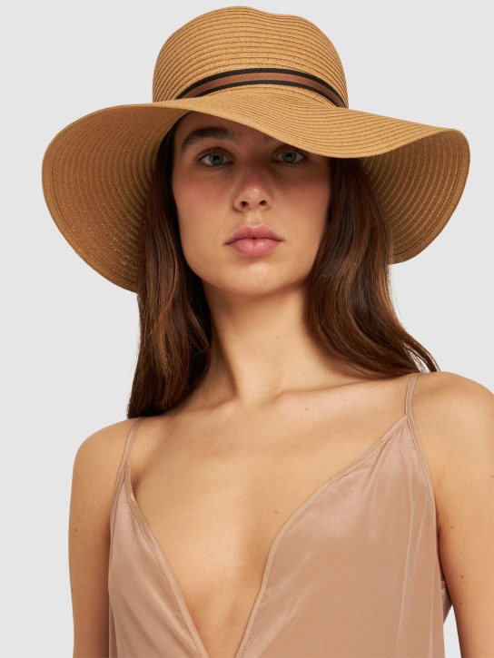 Borsalino: Giselle foldable straw hat - Calcedonia/Nero - women_1 | Luisa Via Roma