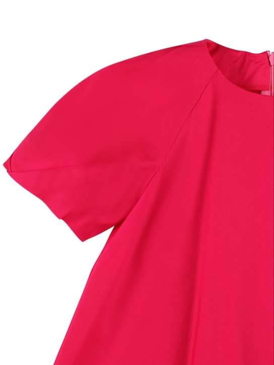 Il Gufo: Cotton poplin short sleeve dress - Kırmızı - kids-girls_1 | Luisa Via Roma